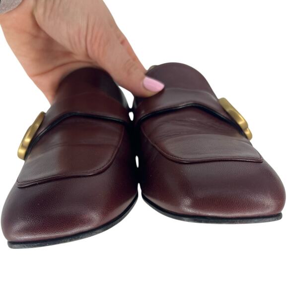 Gucci Malaga Kid GG Marmont Loafers in Vintage Bordeaux - Picture 7 of 15